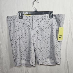 All In Motion Men's Shorts 40 Gray Black Triangle Print Athletic Golf Stretch